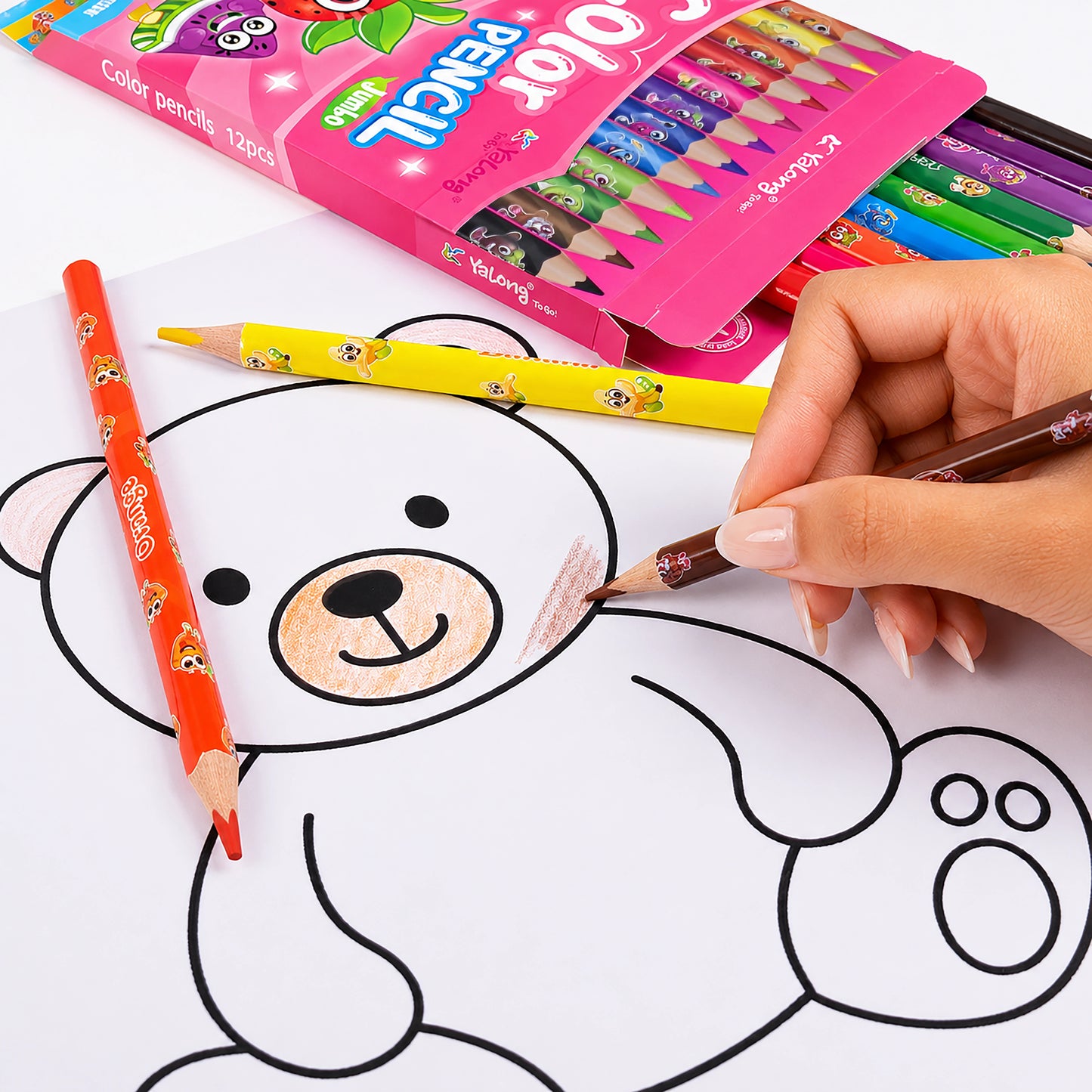Yalong Fruit Aroma Colour Pencil Set for Kids – 12 Shades