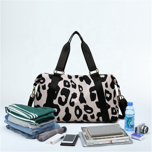 Animal Print Travel Duffel Bag with Trolley Sleeve