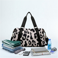 Animal Print Travel Duffel Bag with Trolley Sleeve