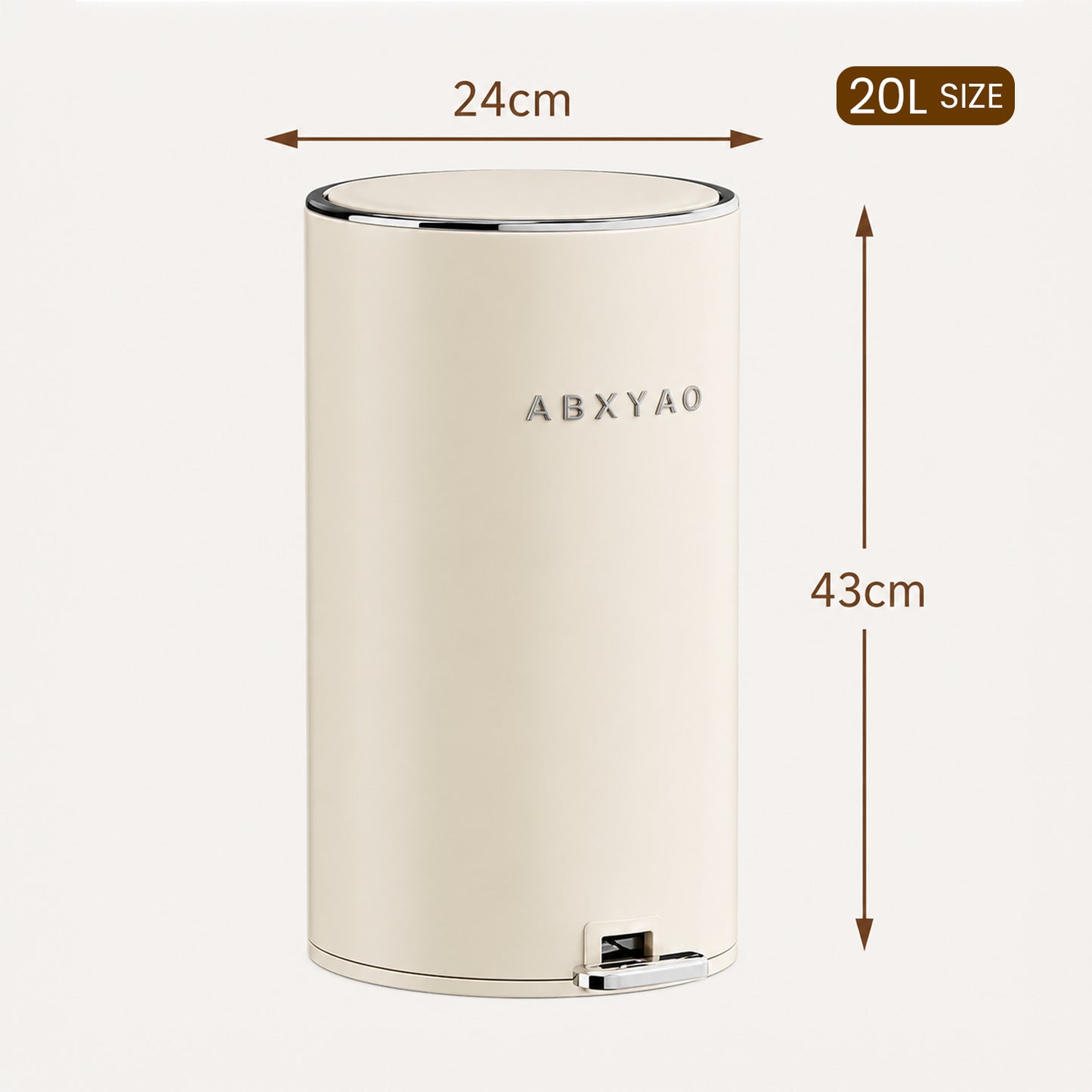 HOMX Black Step Trash Can 20L – Foot Pedal, Slow-Close, Glossy