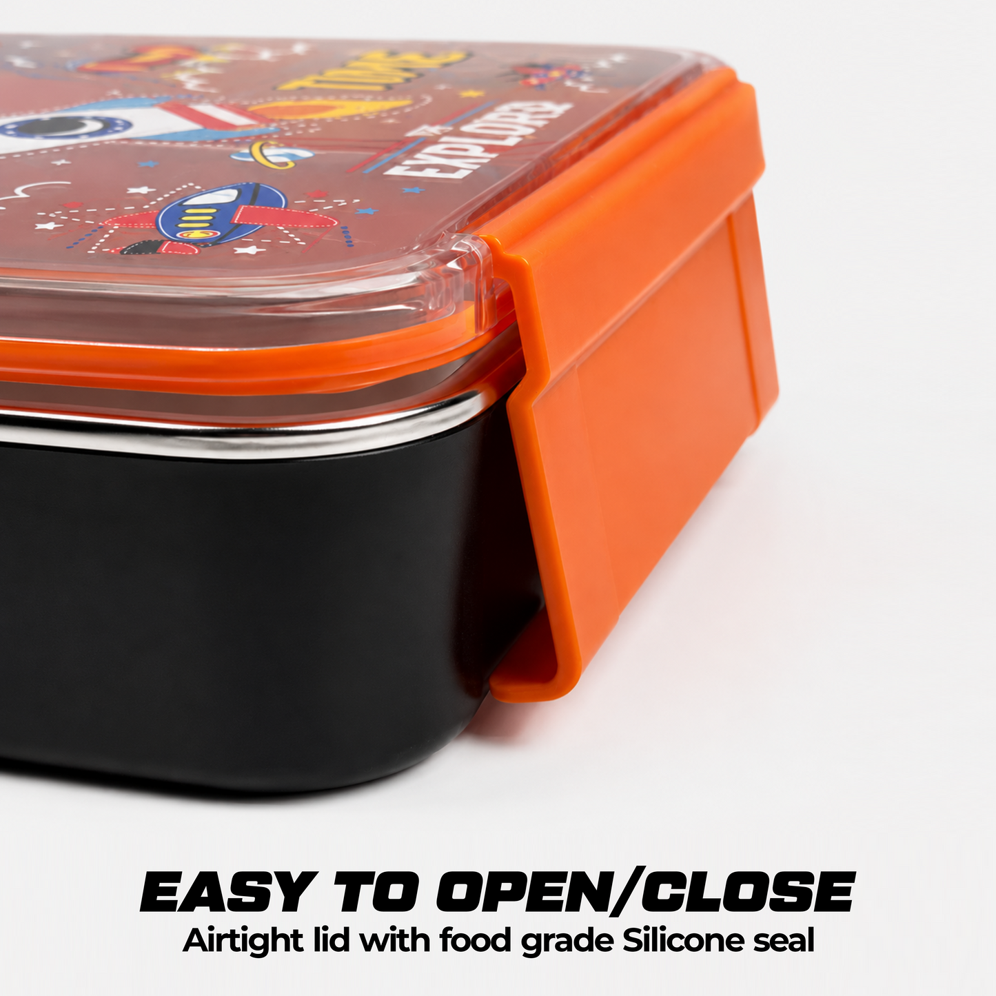 Kids Stainless Steel Bento Lunch Box with Snack Container - 650ml + 100ml