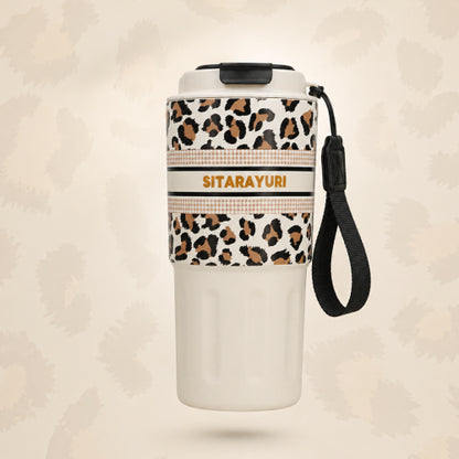 Tough Panther Print Luxe Insulated Steel Travel Tumbler – 600ml