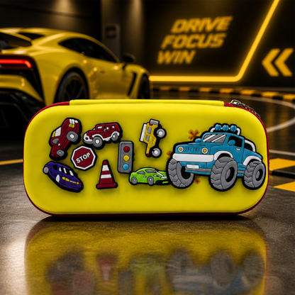 Premium DIY Racing Car Pencil Box with Removable Toy Accessories