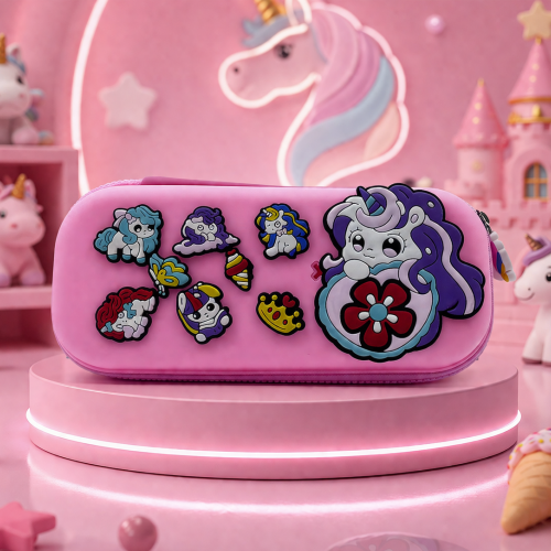 Premium DIY Kids Pencil Box with Removable Decorative Toy Charms