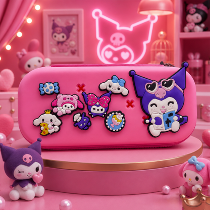 Premium Cartoon Pencil Box with Removable Toy Charms for Kids