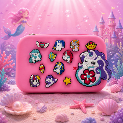 DIY Kids Unicorn Pencil Box with Removable Charms