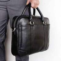 Premium Leather Laptop Briefcase with Shoulder Strap