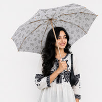Floral Print UV Protection Umbrella with 10K Golden Rod Frame