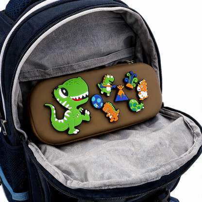 Premium DIY Dinosaur Pencil Box with Removable Dino Toy Accessories