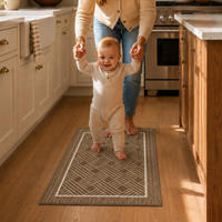 Soft Ferret Fleece Entryway Doormat with Modern Woven Pattern