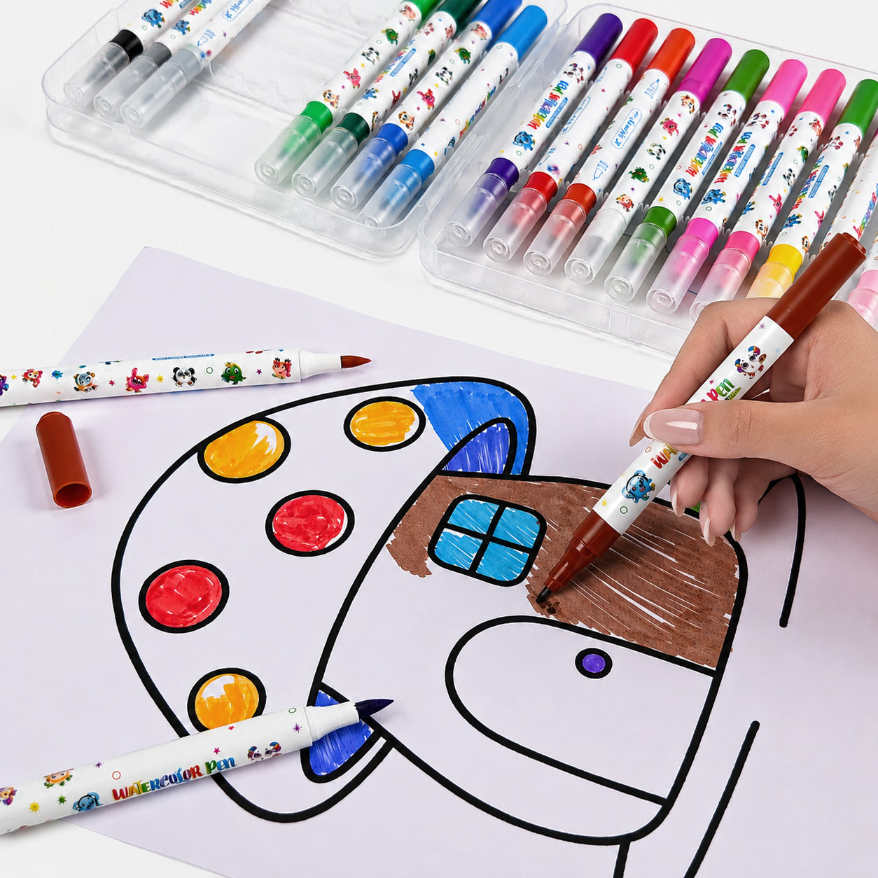 Yalong Super Washable Water Colour Pens for Creative Kids - Set of 18
