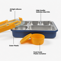 Bento Stainless Steel Lunch Box – 5 Compartment – 1400ml