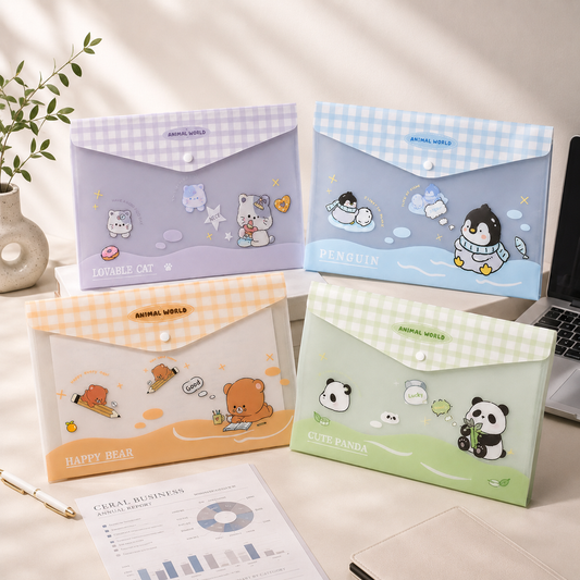 Water-Resistant Snap Button Document File Folder