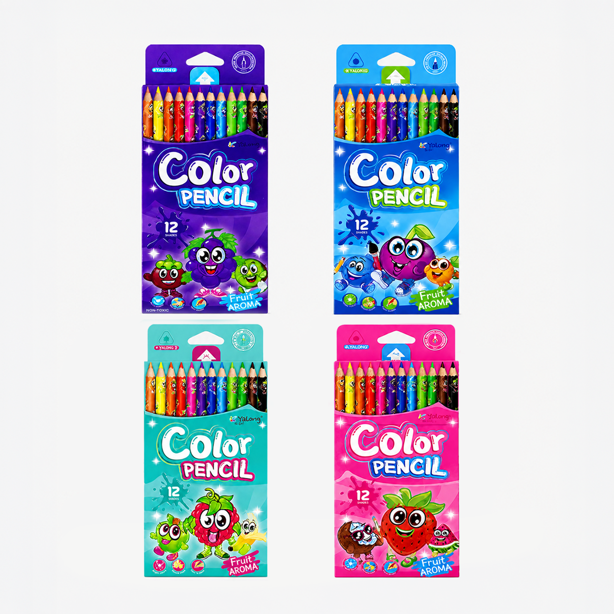 Yalong Fruit Aroma Colour Pencil Set for Kids – 12 Shades