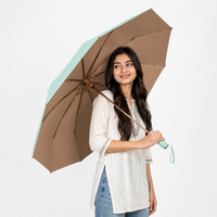 Premium UV Protection Folding Umbrella with Gold Frame