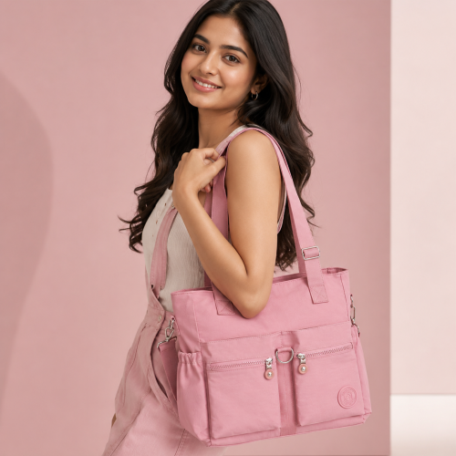 Women’s  Tote Handbag with Adjustable Sling & Multi Pockets