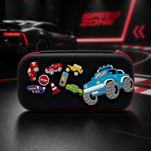Premium DIY Racing Car Pencil Box with Removable Toy Accessories