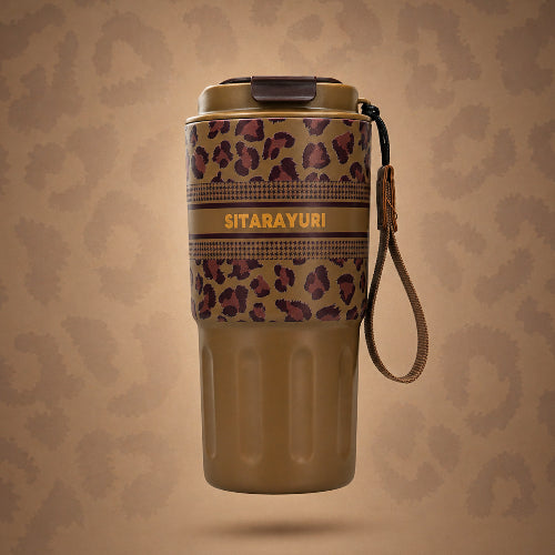Tough Panther Print Luxe Insulated Steel Travel Tumbler – 600ml