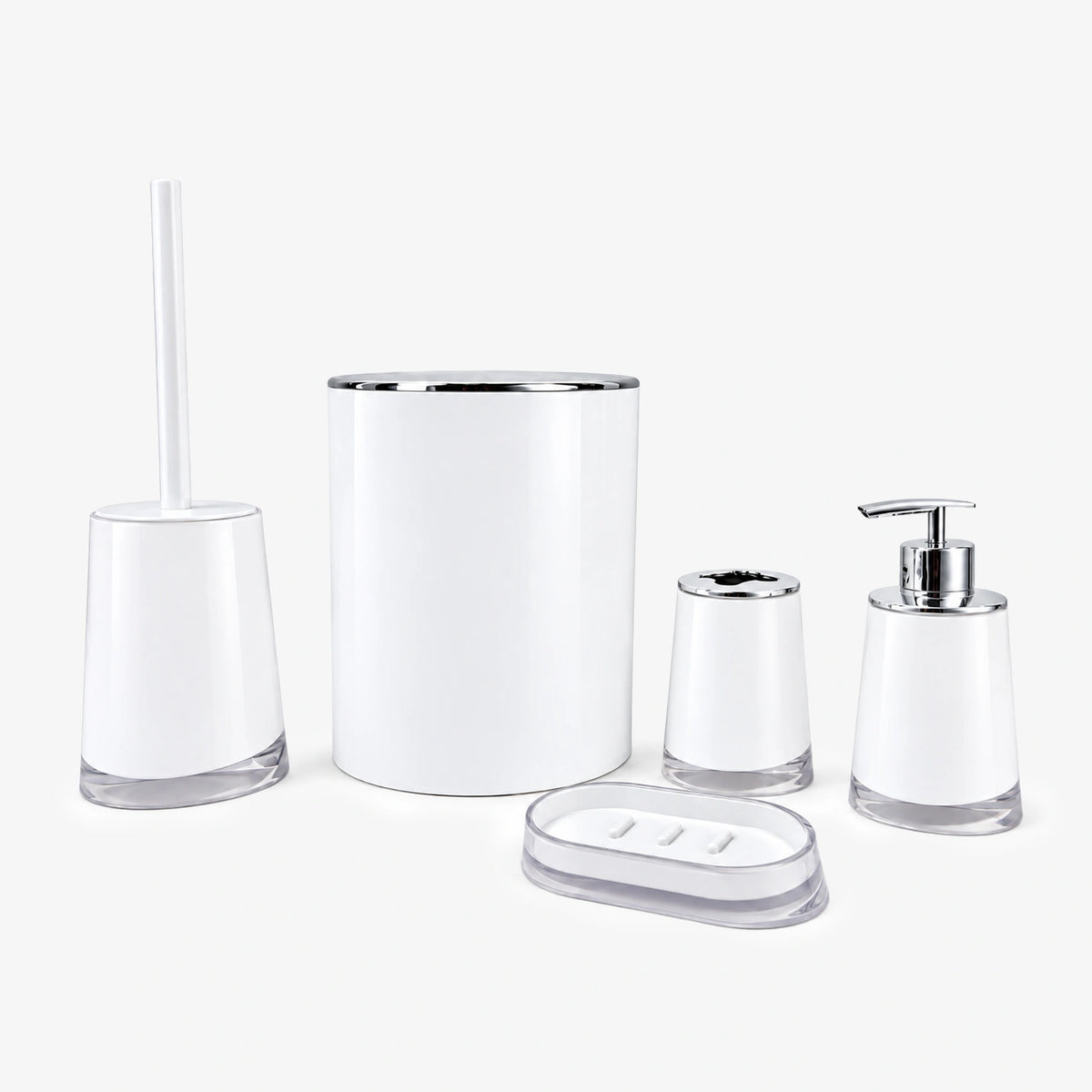 Premium ABS 5-Piece Bathroom Accessories Set with Chrome Finish