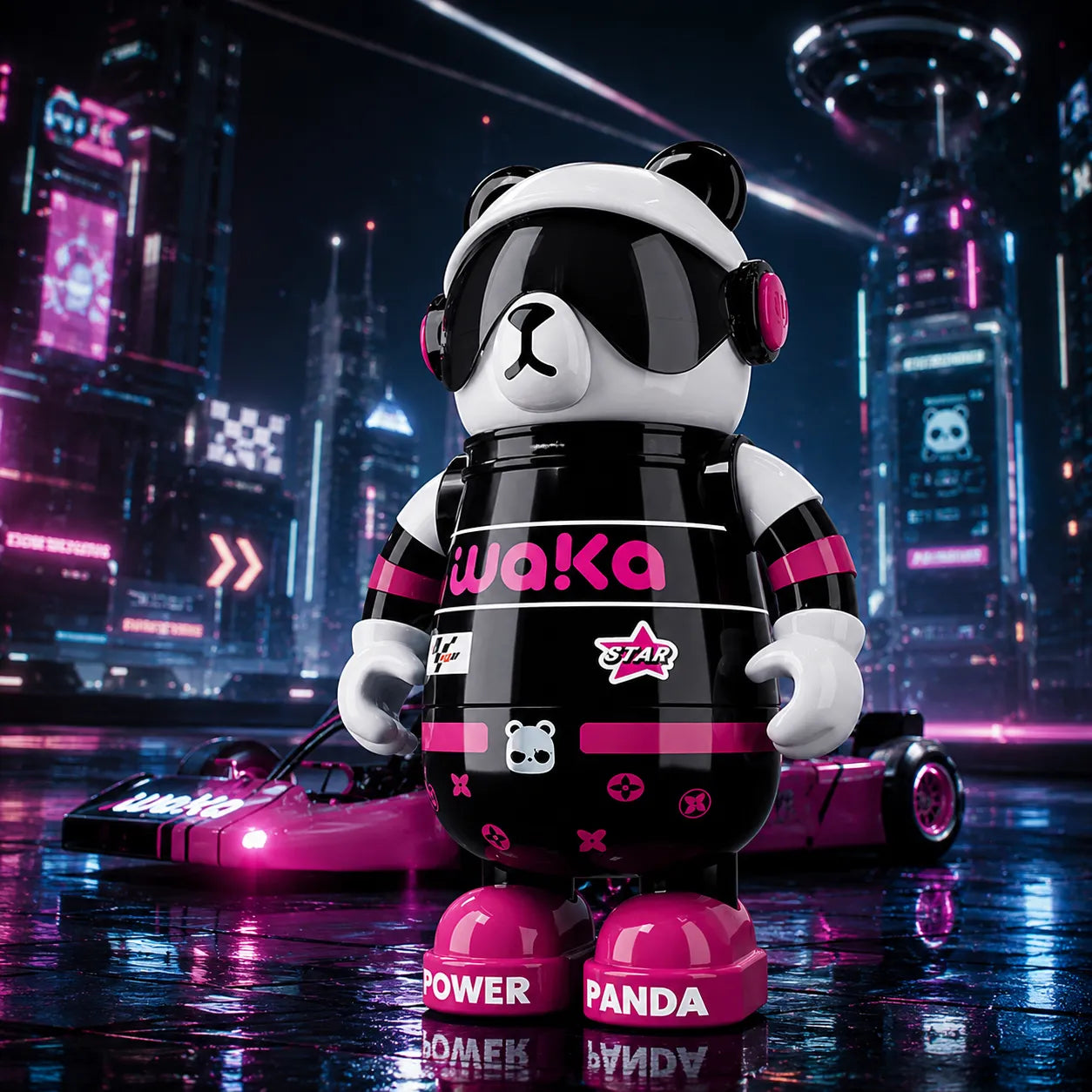 Waka Snowboarder Panda Insulated Water Bottle with Strap - 530ml
