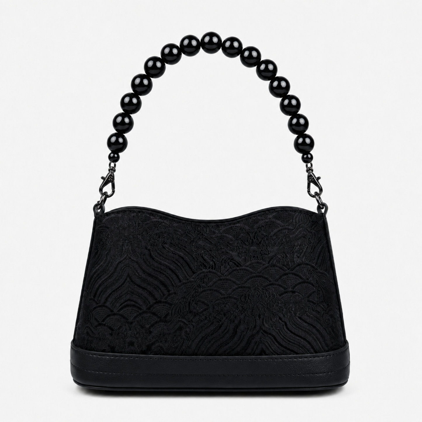 Cheongsam-Inspired Hangzhou Silk & Leather Handbag with Pearl Handle