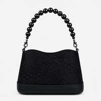 Cheongsam-Inspired Hangzhou Silk & Leather Handbag with Pearl Handle
