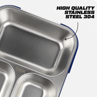 Stainless Steel Bento Lunch Box – 3 Airtight Containers – 750ml