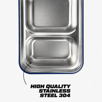 Stainless Steel Bento Lunch Box – 2 Compartment Leakproof Box – 750ml