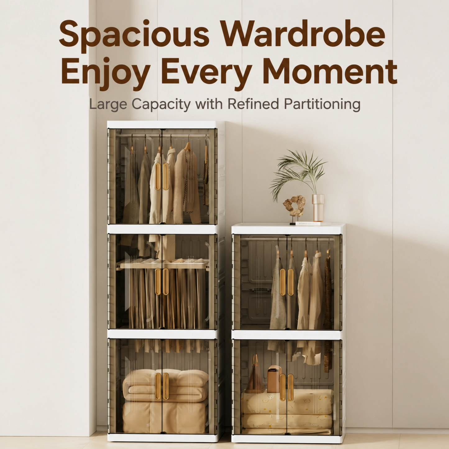 HOMX Portable Foldable Wardrobe – Instant Setup Magnetic Closet