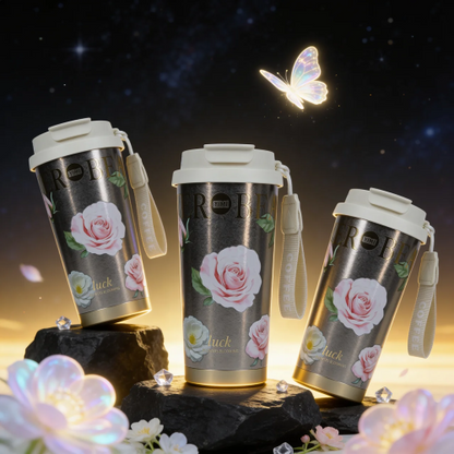 Pure Titanium Insulated Vacuum Tumbler with Floral Prints - 520ml