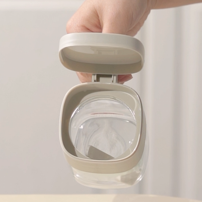 Spice Jar with Integrated Lid & Measuring Spoon.
