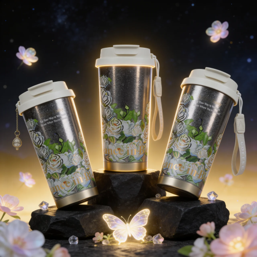 Pure Titanium Insulated Vacuum Tumbler with Floral Prints - 520ml