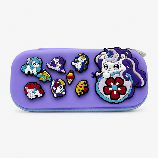 Premium DIY Kids Pencil Box with Removable Decorative Toy Charms