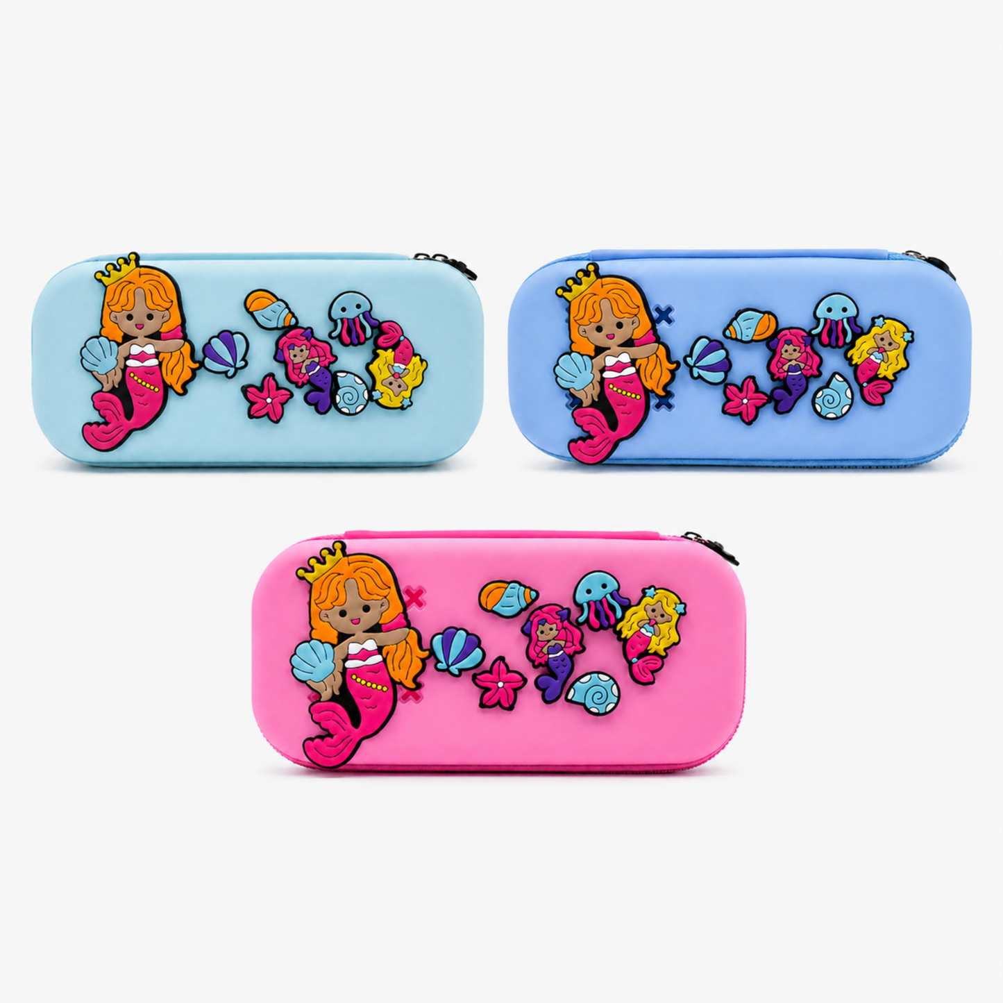 Premium DIY Mermaid Pencil Box with Removable Toy Charms for Kids