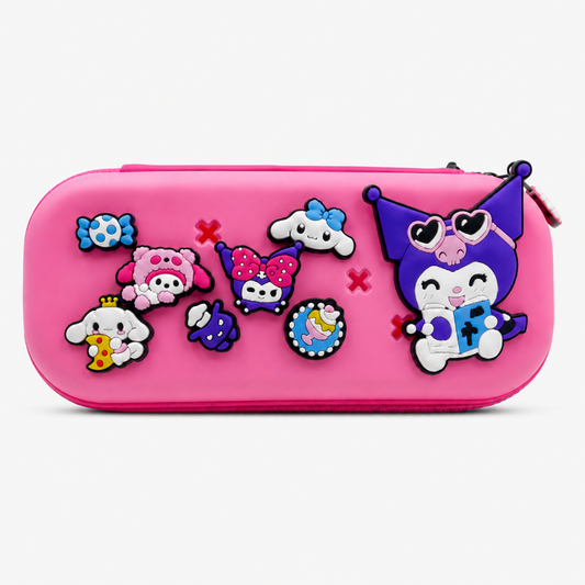 Premium Cartoon Pencil Box with Removable Toy Charms for Kids