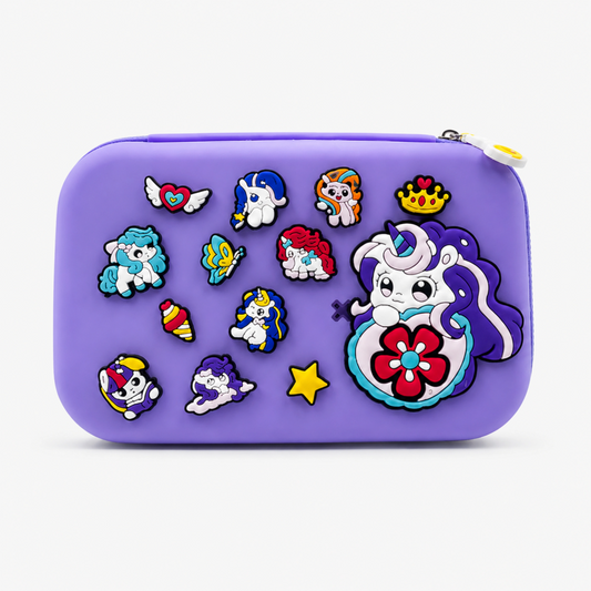 DIY Kids Unicorn Pencil Box with Removable Charms