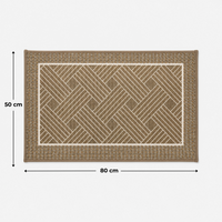 Soft Ferret Fleece Entryway Doormat with Modern Woven Pattern