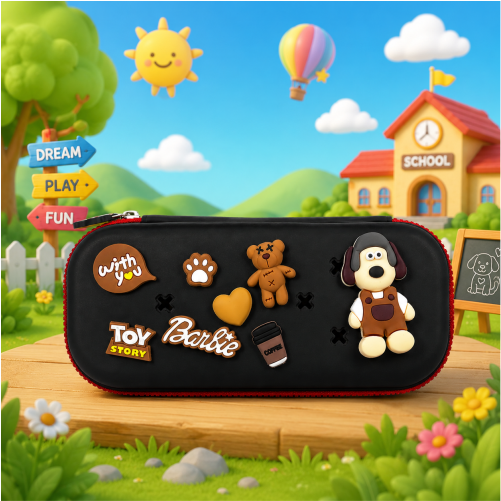 Premium DIY Kids Pencil Box with Removable Toy Charms & Organizer