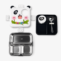 Cute Panda Stainless Steel Lunch Box with 3 compartments for Kids – 1120ml