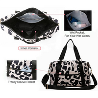 Animal Print Travel Duffel Bag with Trolley Sleeve