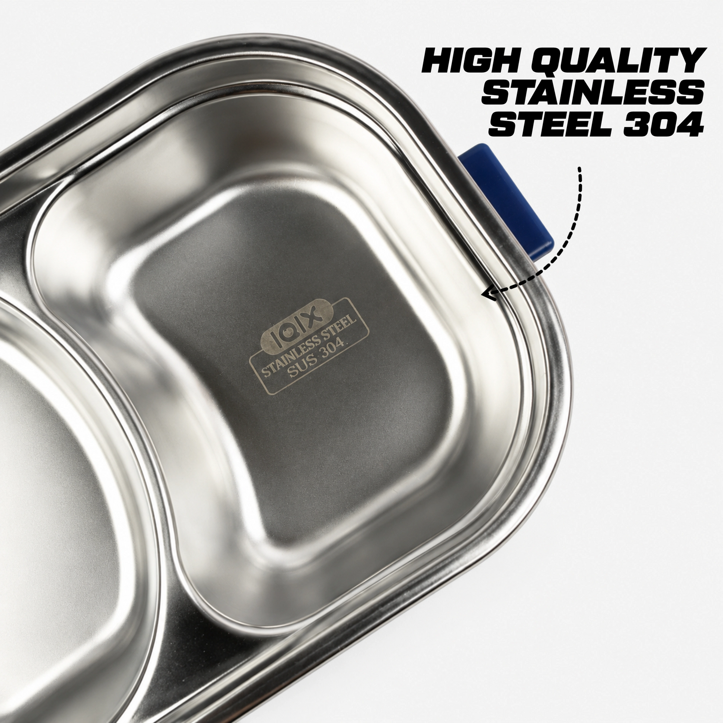 Kids Stainless Steel Lunch Box 2 Compartment with Spoon & Fork Set 900ml