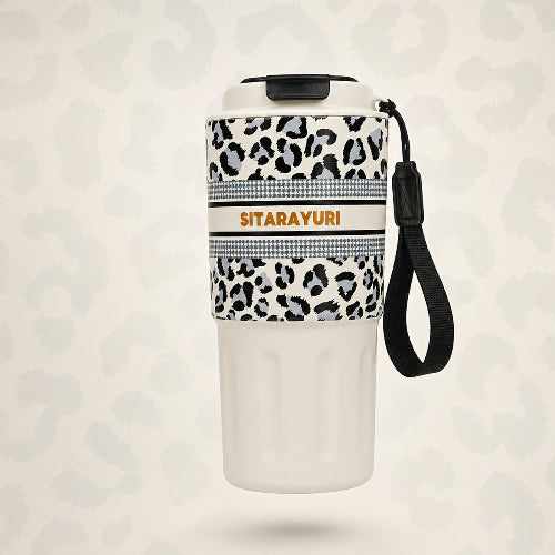 Tough Panther Print Luxe Insulated Steel Travel Tumbler – 600ml