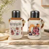 Cute Insulated Steel Flask/Bottle with Handle & Strap - 800ml