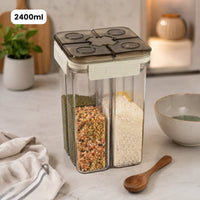HOMX 4-Compartment Airtight Food Storage Container with Divider Lids