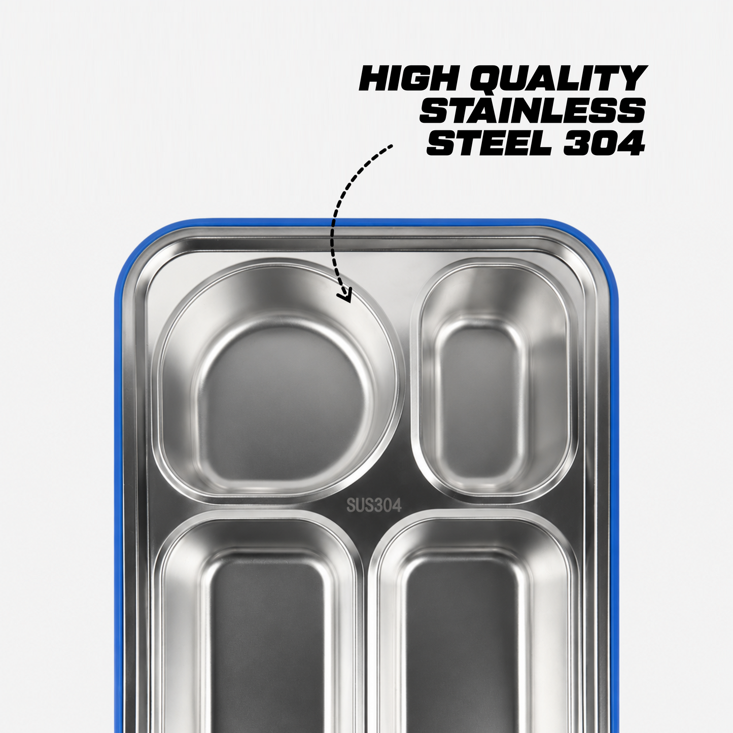 Stainless Steel Bento Lunch Box with 3 compartments for Kids – 1050ml