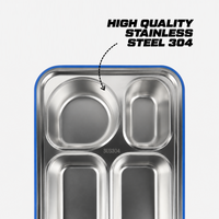 Stainless Steel Bento Lunch Box with 3 compartments for Kids – 1050ml