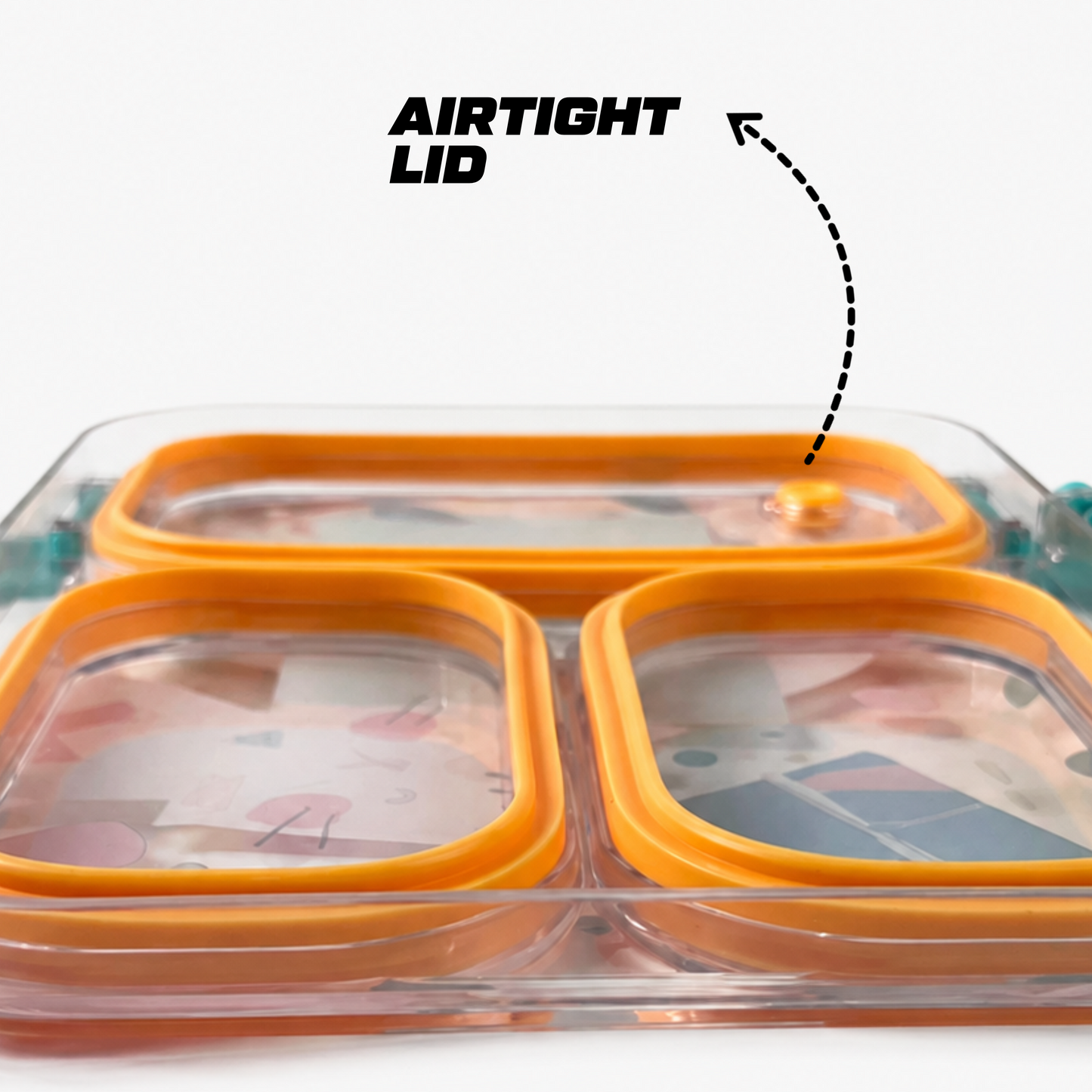 Cat Theme Plastic Bento Lunch Box with 3 compartments for Kids – 800ml