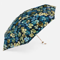 Floral Print UV Protection Umbrella with 10K Golden Rod Frame