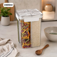 HOMX 4-Compartment Airtight Food Storage Container with Divider Lids