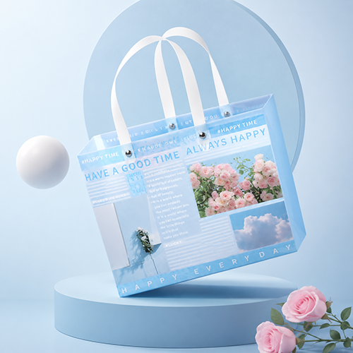Romantic Story PVC Tote Gift Bag with Frosted Finish